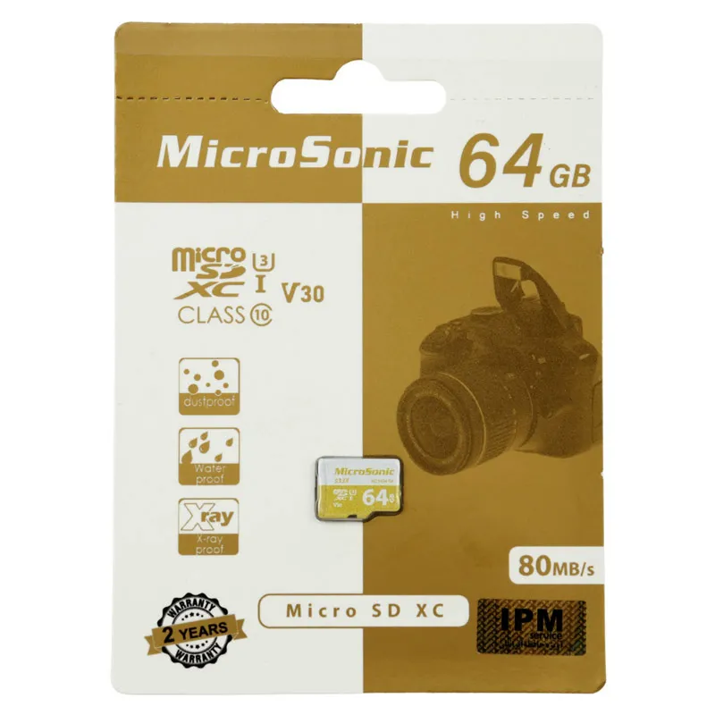 رم میکرو ۶۴ گیگ میکروسونیک MicroSonic 533X V30 U3 C10 80MB/s